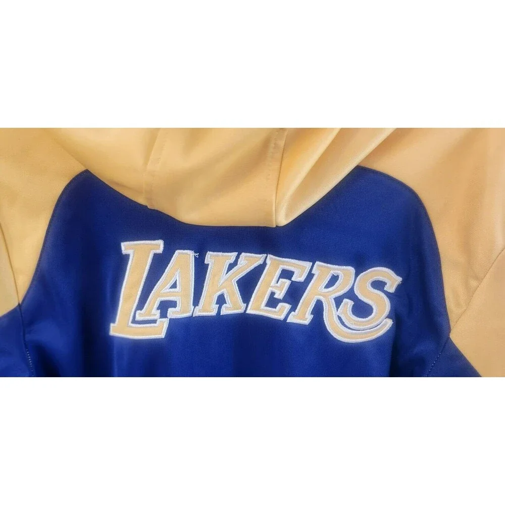 Youth LOS ANGELES LAKERS Full Zip Sweater‎ Size LARGE Purple Yellow Sweater